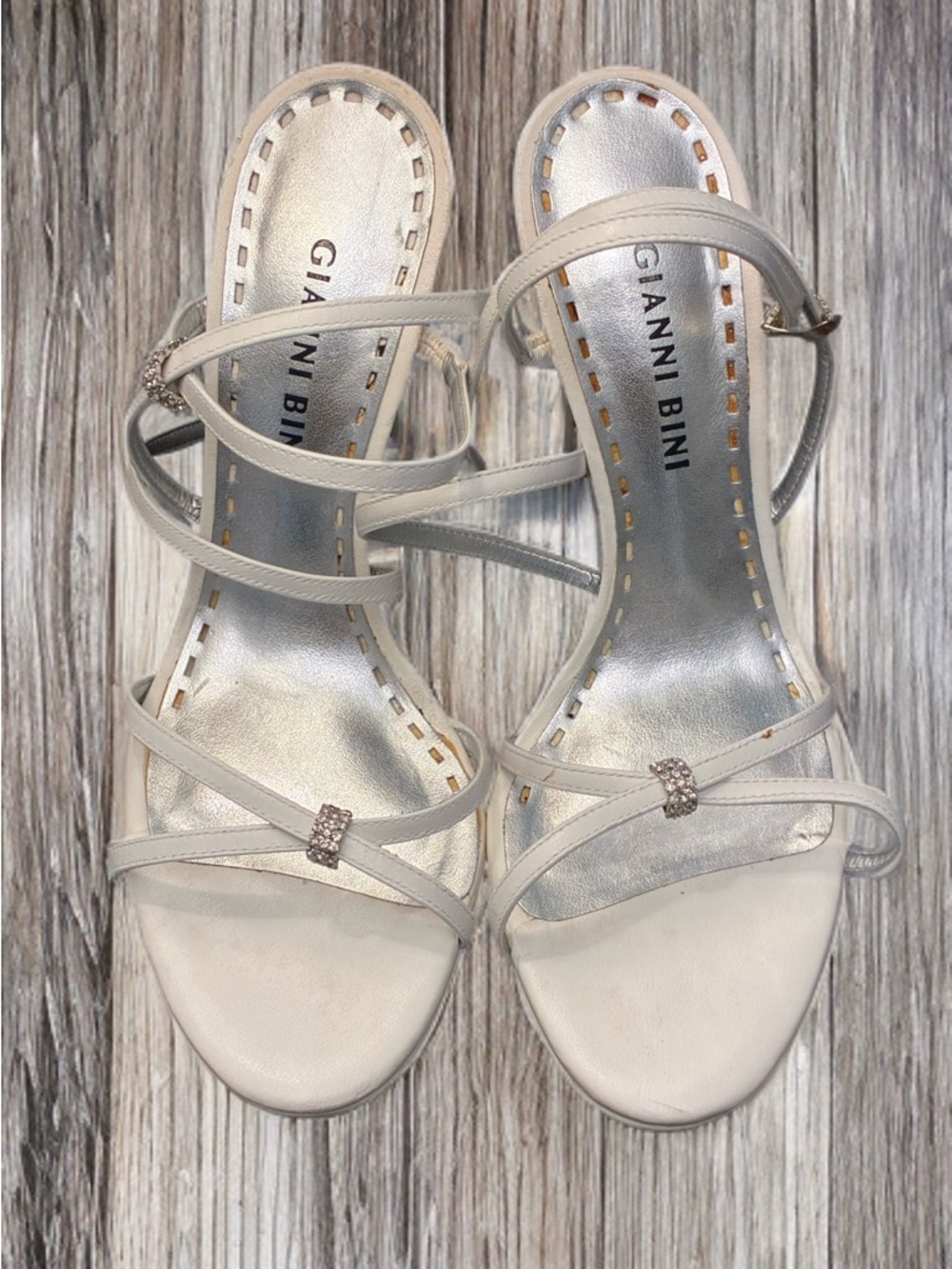 Gianni Bini White Strappy Platform High Heel Sandals